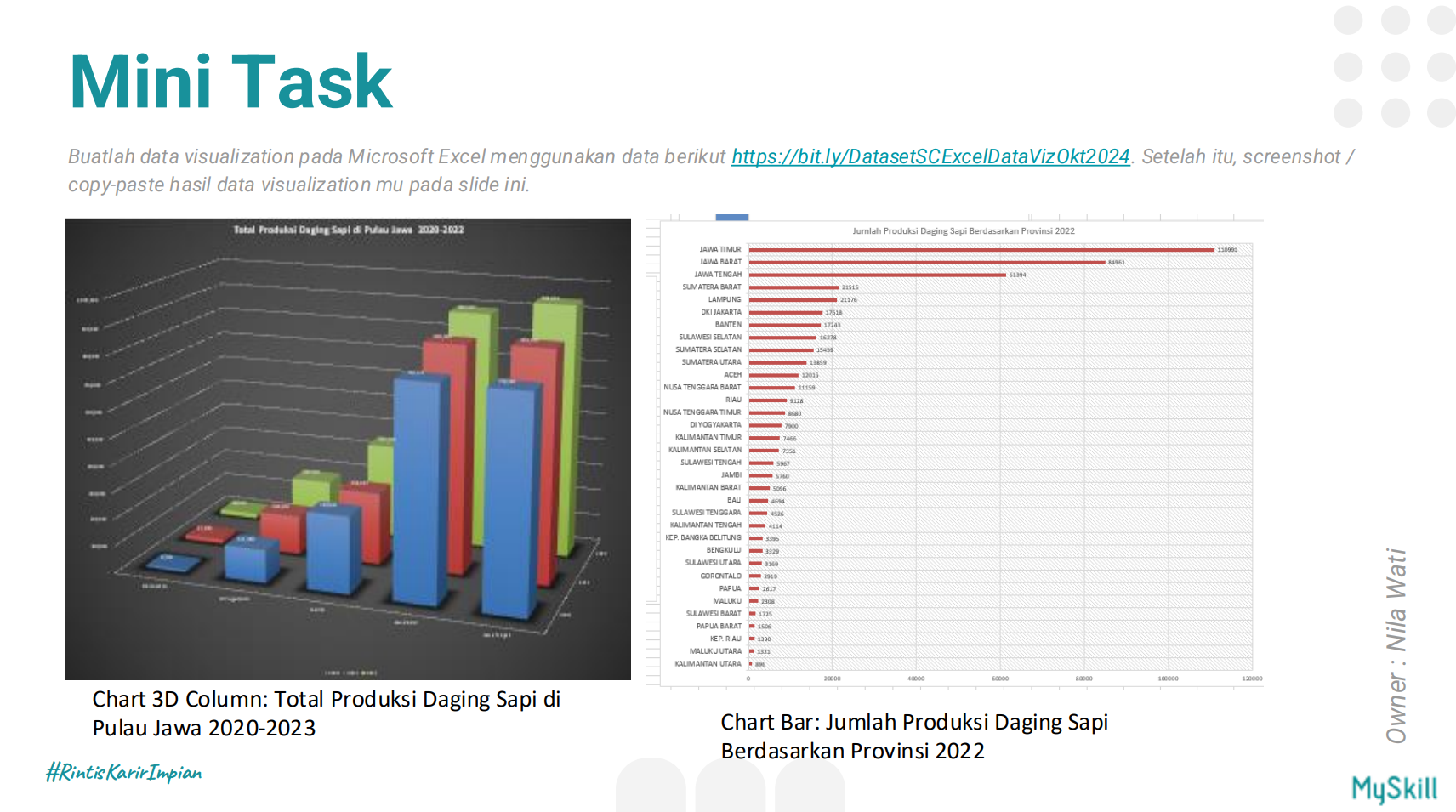 Visualisasi data produksi dan pengeluaran ternak dengan Excel